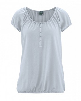 CLARA dámské triko s krátkým rukávem z konopí a biobavlny - sv. šedá platinová