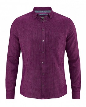 PATACHON pánská košile z konopí a biobavlny - fialová berry