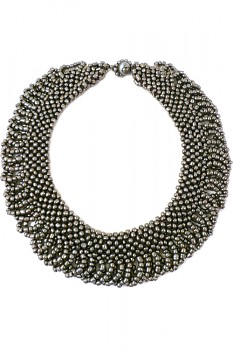 TIBOLI korálkový náhrdelník (obojek) - stříbrná