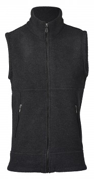 Pánská fleesová vesta ze 100% bio merino vlny - černá melange