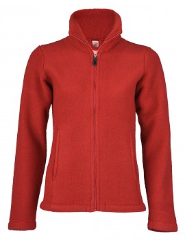 Dámská fleecová bunda ze 100% bio merino vlny - červená melange 