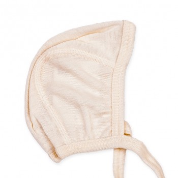 Kojenecká čepička ze 100% bio merino vlny - přírodní