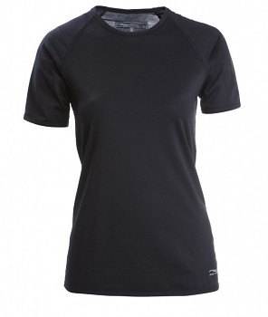 Dámské tričko s krátkými rukávy z bio merino vlny a hedvábí - černá