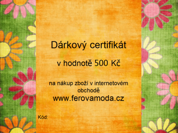 Dárkový certifikát v hodnotě 500 Kč