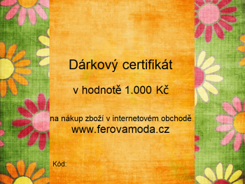 Dárkový certifikát v hodnotě 1.000 Kč