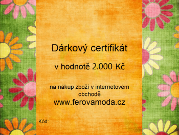 Dárkový certifikát v hodnotě 2.000 Kč