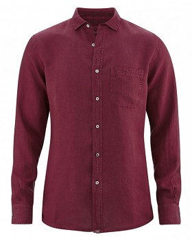 EMPEROR pánská košile ze 100% konopí - červenohnědá chestnut