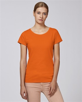 STELLA WANTS Dámské tričko s kulatým výstřihem ze 100% biobavlny - oranžová bright orange
