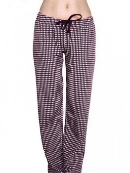 Albero dámské pyžamové kalhoty ze 100% biobavlny - fialová kostka