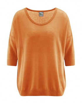 PEARL dámský pulovr z konopí a biobavlny - oranžová carrot