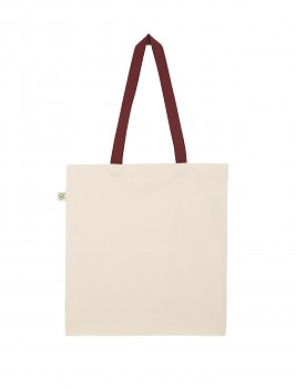 Biotaška HEAVY SHOPPER ze 100% biobavlny - přířodní/burgundy