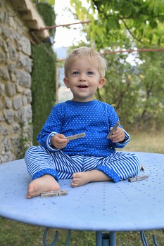 WENDEL dětské oboustranné tričko ze 100% biobavlny - modrá saphhire