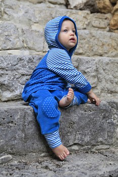 NICKY kojenecké kalhoty ze 100% biobavlny - modrá saphhire 