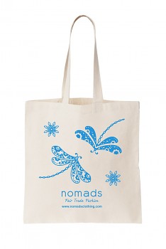 Nákupní taška Nomads - přírodní s modrým potiskem