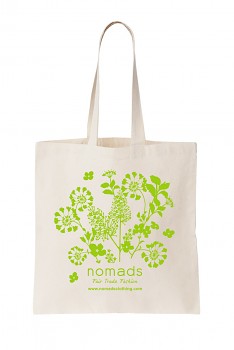Nákupní taška Nomads - přírodní se zeleným potiskem