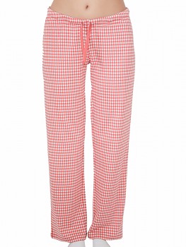 Albero dámské pyžamové kalhoty ze 100% biobavlny - růžová kostka