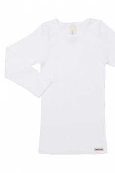 Comazo Earth dětské tričko s dlouhými rukávy ze 100% biobavlny - bílá