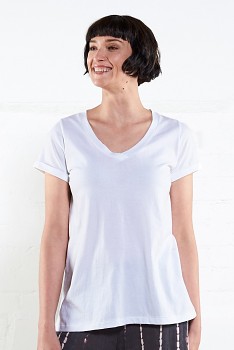 VEE dámské tričko s krátkými rukávy ze 100% biobavlny - bílá