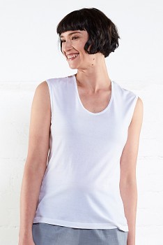VEST dámské tričko bez rukávů ze 100% biobavlny - bílá