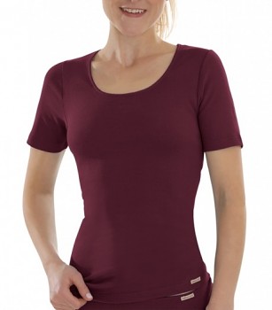 Comazo Earth Dámské tričko s krátkými rukávy ze 100% biobavlny - fialová burgund