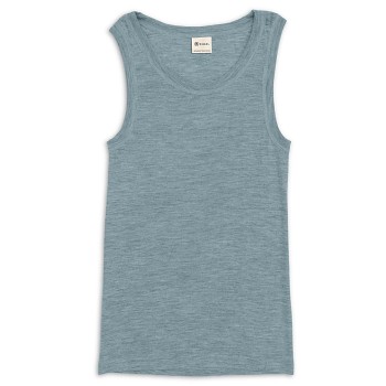 Pánský nátělník z bio merino vlny a hedvábí - modrá mountain blue