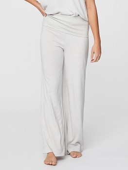 AGNES dámské pyžamové kalhoty z konopí a biobavlny - světle šedá white stone