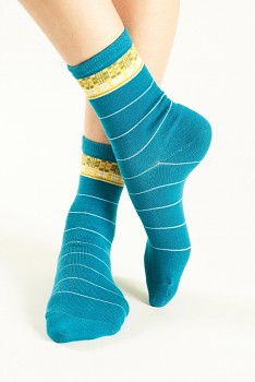 CHECK Dámské ponožky z biobavlny - modrá cornflower