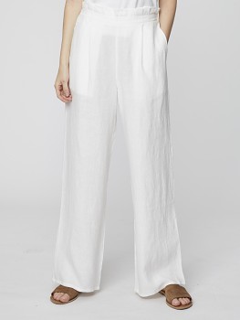 ROSABEL dámské kalhoty ze 100% konopí - bílá