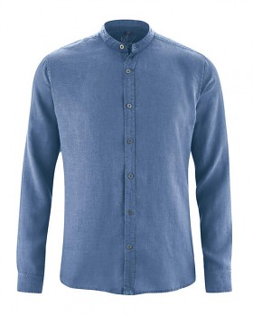 BAND pánská košile ze 100% konopí - modrá blueberry