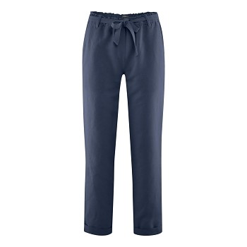 GILL dámské kalhoty z bio lnu a bio bavlny - tmavě modrá ink