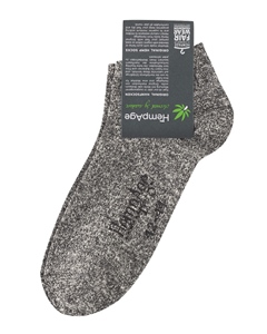 Kotníkové ponožky z konopí a biobavlny - šedá melange