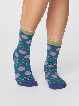 EASY SPOT dámské bambusové ponožky - modrozelená kingfischer
