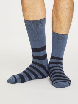 WALKER Pánské hrubé zimní ponožky z biobavlny  - modrá slate