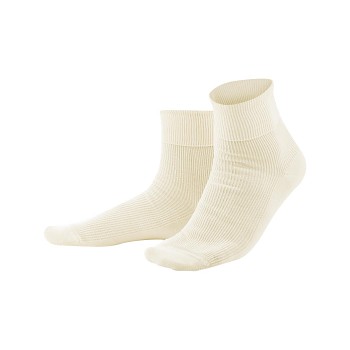Unisex žebrované ponožky ze 100% biobavlny - přírodní