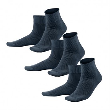 Unisex žebrované ponožky ze 100% biobavlny - tmavě modrá navy (3 páry)