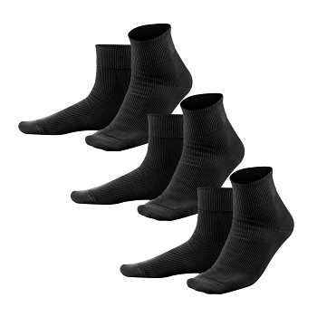 Unisex žebrované ponožky ze 100% biobavlny - černá (3 páry)
