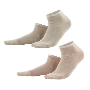 ENID unisex kotníkové ponožky z biobavlny - přírodní/pleťová (2 páry)