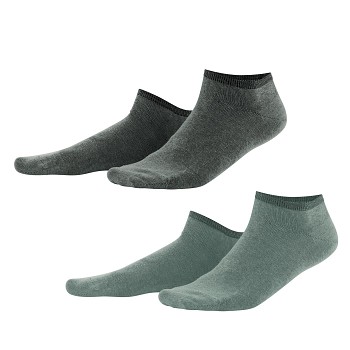 ENID unisex kotníkové ponožky z biobavlny - šedá/khaki (2 páry)