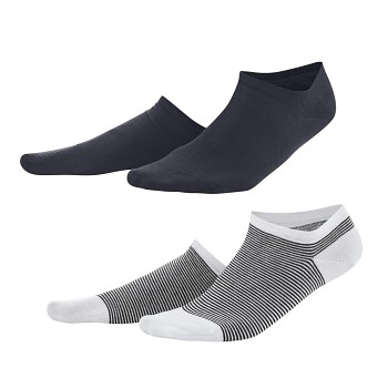 ABBY dámské kotníkové ponožky z biobavlny - navy/bílá (2 páry)