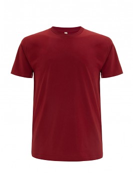 Pánské/unisex  tričko s krátkými rukávy z 100% biobavlny - tmavě červená