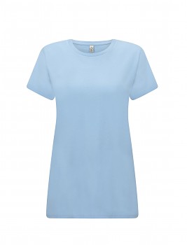 Dámské tričko s krátkými rukávy z 100% biobavlny - světle modrá aquamarine