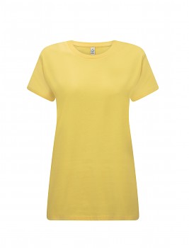 Dámské tričko s krátkými rukávy z 100% biobavlny - žlutá buttercup