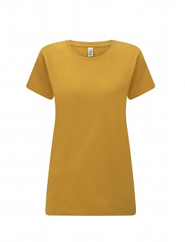 Dámské tričko s krátkými rukávy z 100% biobavlny - žlutá mango