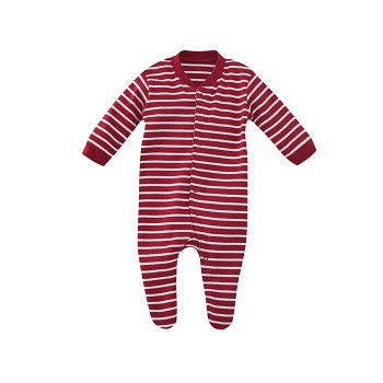 DOLPHIN kojenecké pyžamo ze 100% biobavlny - červená proužek