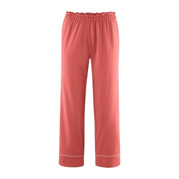 ILEA dámské 7/8 pyžamové kalhoty ze 100% biobavlny - červená