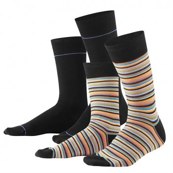 IVEN pánské ponožky z biobavlny - černá / proužek