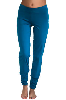 Albero dámské kalhoty na jógu z biobavlny - modrá petrol