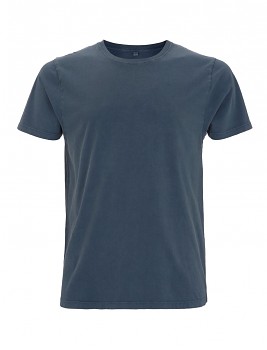 Pánské/unisex tričko s krátkými rukávy ze 100% biobavlny - modrá stone wash denim