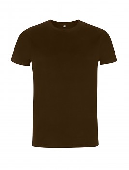 Pánské/unisex tričko s krátkými rukávy ze 100% biobavlny - tmavě hnědá