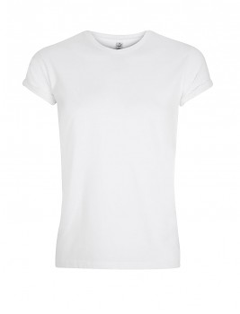 Pánské tričko s krátkými zahnutými rukávy ze 100% biobavlny - bílá